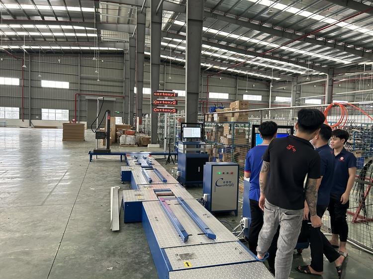 Cartesykj deliver to VN 2-wheeled Motorcycles Centralized Testing Line Include Brake Force Axle Load Speedometer Clamping Wheel Alignment Headlight Tester Noise Meter