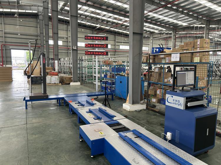 Cartesykj deliver to VN 2-wheeled Motorcycles Centralized Testing Line Include Brake Force Axle Load Speedometer Clamping Wheel Alignment Headlight Tester Noise Meter