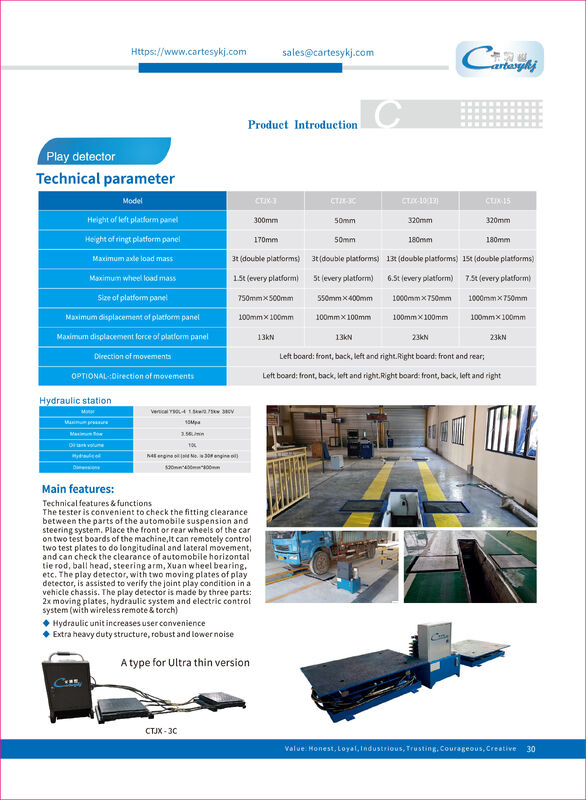 Cartesykj CTJX-3C 저 프로필 초 얇은 차량 놀이 탐지장 공동 놀이 탐지장 자동차 차량 검사 장비