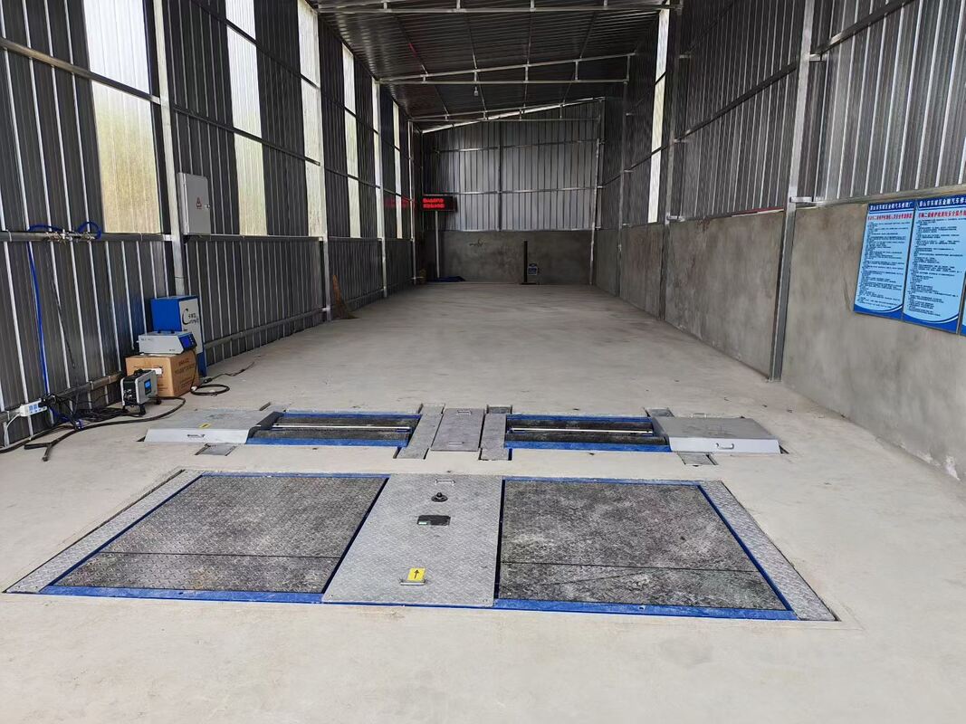 정비소에 대한 카테시 트럭 시험 경로 자동차 롤러 브레이크 테스트 세력 엑셀 로드 듀얼 플레이트 사이드 슬리프 테스터 10T 용량